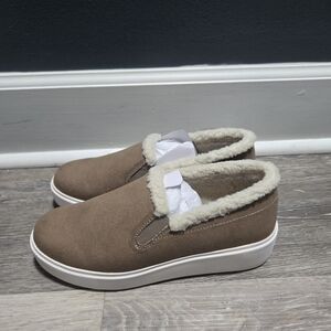 White Mountain Brown Slip-On Shoes with Cream Lining